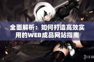 全面解析：如何打造高效实用的WEB成品网站指南