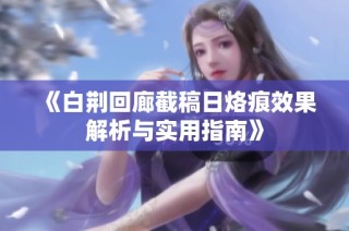 《白荆回廊截稿日烙痕效果解析与实用指南》