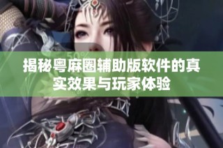 揭秘粤麻圈辅助版软件的真实效果与玩家体验