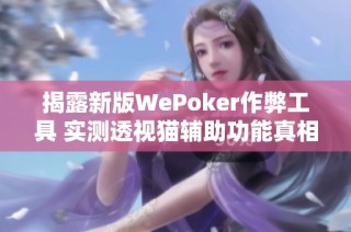 揭露新版WePoker作弊工具 实测透视猫辅助功能真相