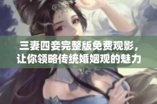 三妻四妾完整版免费观影，让你领略传统婚姻观的魅力与冲突