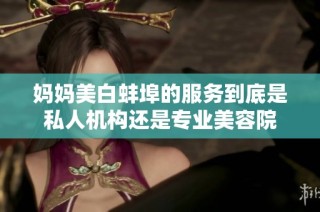 妈妈美白蚌埠的服务到底是私人机构还是专业美容院