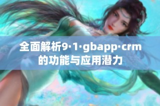 全面解析9·1·gbapp·crm的功能与应用潜力