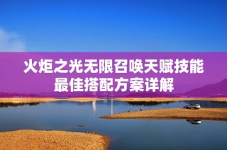 火炬之光无限召唤天赋技能最佳搭配方案详解