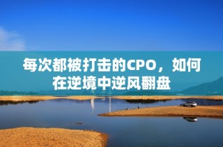 每次都被打击的CPO，如何在逆境中逆风翻盘