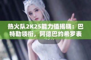 热火队2K25能力值揭晓：巴特勒领衔，阿德巴约希罗表现不俗