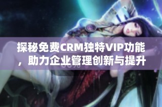 探秘免费CRM独特VIP功能，助力企业管理创新与提升