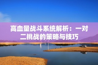 高血量战斗系统解析：一对二挑战的策略与技巧