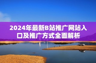 2024年最新B站推广网站入口及推广方式全面解析