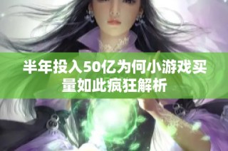 半年投入50亿为何小游戏买量如此疯狂解析