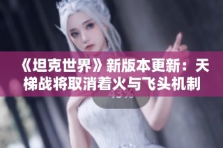 《坦克世界》新版本更新：天梯战将取消着火与飞头机制
