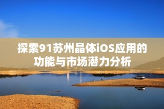 探索91苏州晶体iOS应用的功能与市场潜力分析