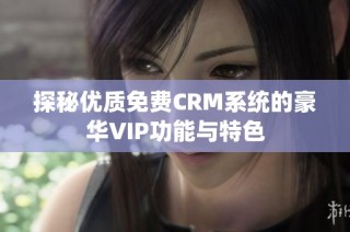 探秘优质免费CRM系统的豪华VIP功能与特色