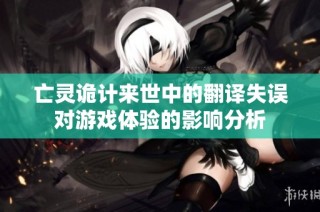 亡灵诡计来世中的翻译失误对游戏体验的影响分析