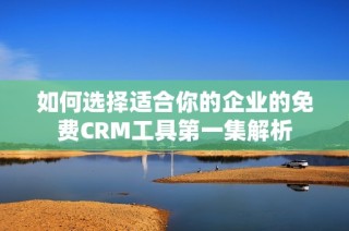 如何选择适合你的企业的免费CRM工具第一集解析