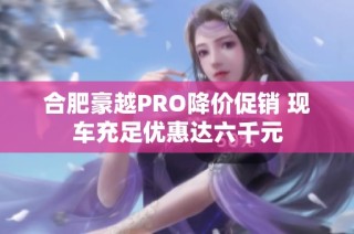 合肥豪越PRO降价促销 现车充足优惠达六千元