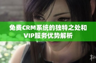 免费CRM系统的独特之处和VIP服务优势解析