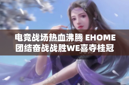 电竞战场热血沸腾 EHOME团结奋战战胜WE喜夺桂冠