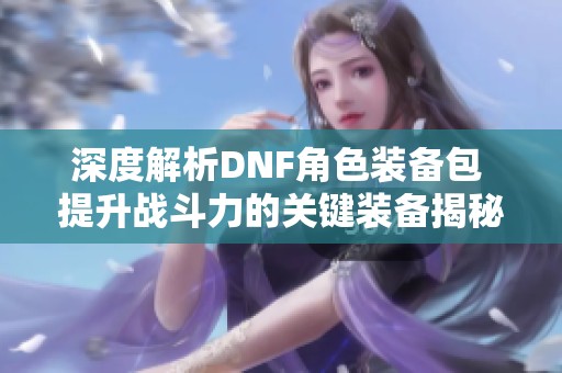 深度解析DNF角色装备包 提升战斗力的关键装备揭秘