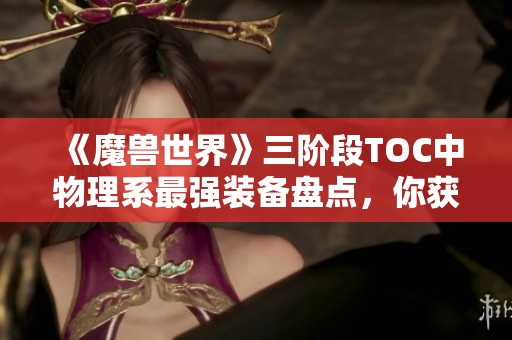 《魔兽世界》三阶段TOC中物理系最强装备盘点，你获得过哪些？