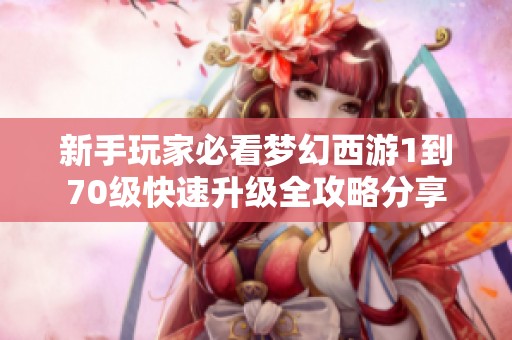新手玩家必看梦幻西游1到70级快速升级全攻略分享