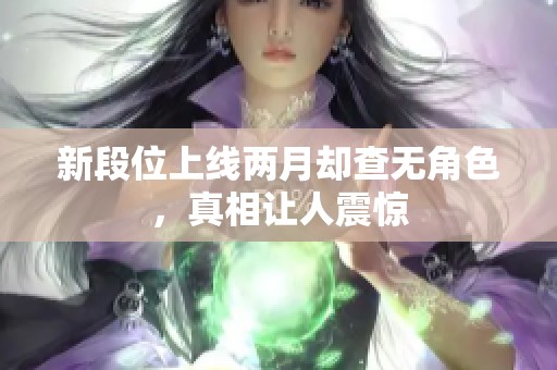 新段位上线两月却查无角色，真相让人震惊