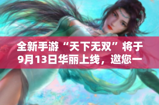 全新手游“天下无双”将于9月13日华丽上线，邀您一同体验！