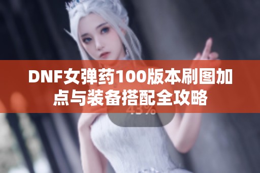 DNF女弹药100版本刷图加点与装备搭配全攻略