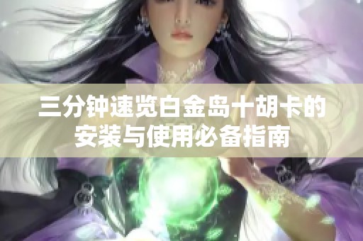 三分钟速览白金岛十胡卡的安装与使用必备指南