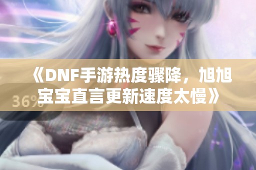 《DNF手游热度骤降，旭旭宝宝直言更新速度太慢》