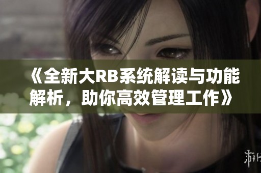 《全新大RB系统解读与功能解析，助你高效管理工作》