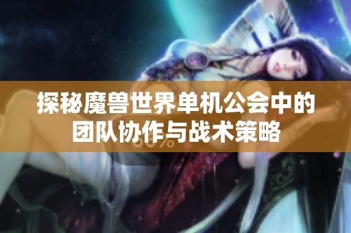 探秘魔兽世界单机公会中的团队协作与战术策略