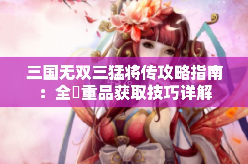 三国无双三猛将传攻略指南：全貴重品获取技巧详解