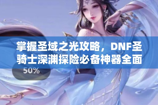 掌握圣域之光攻略，DNF圣骑士深渊探险必备神器全面解析