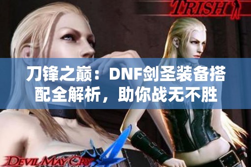 刀锋之巅：DNF剑圣装备搭配全解析，助你战无不胜