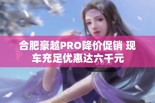 合肥豪越PRO降价促销 现车充足优惠达六千元