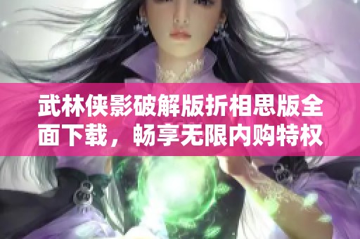 武林侠影破解版折相思版全面下载，畅享无限内购特权版本