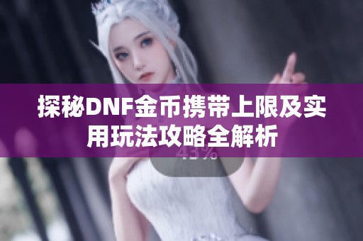 探秘DNF金币携带上限及实用玩法攻略全解析