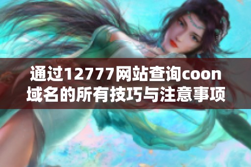 通过12777网站查询coon域名的所有技巧与注意事项